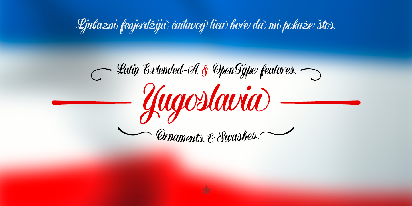 Beispiel einer Yugoslavia Regular-Schriftart